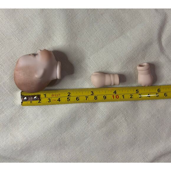 Vintage Sugar Lump Baby Doll Head & Hands Set – Miniature Craft Parts - Picture 10 of 12